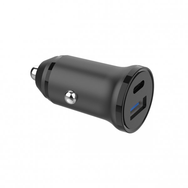 Gear Mobillader til bil USB-C PD 30W + USB-A QC18W Svart