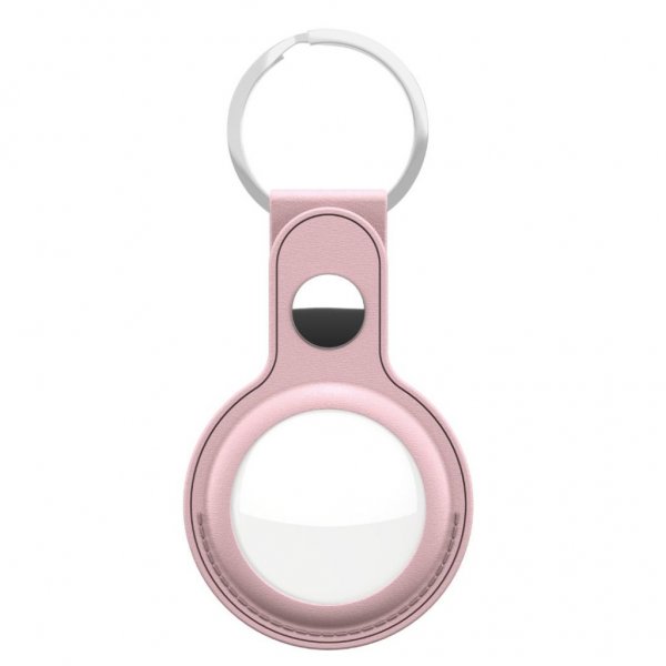 KeyBudz AirTag Holder Leather Rosa