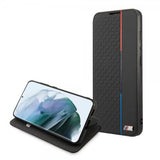 BMW Samsung Galaxy S21 FE Etui Triangle Pattern & Tricolor Stripe Svart