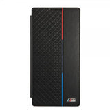 BMW Samsung Galaxy S22 Ultra Etui Triangle Pattern & Tricolor Stripe Svart