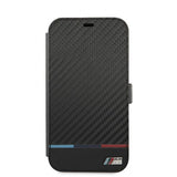 BMW iPhone 13 Pro Max Etui Tricolor Carbon Effect Svart