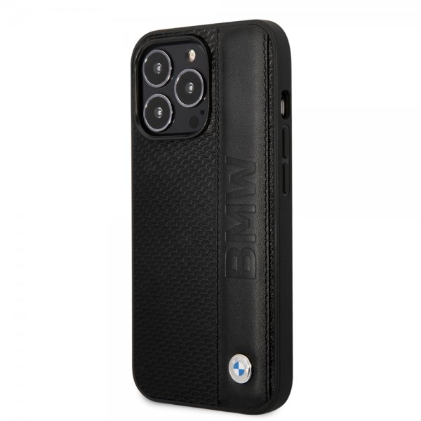 BMW iPhone 14 Pro Max Deksel Big Logo Stripe Svart