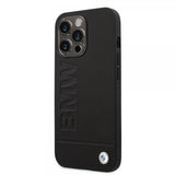 BMW iPhone 14 Pro Deksel Hot Stamp Metal Logo Svart