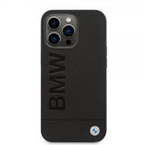 BMW iPhone 14 Pro Deksel Hot Stamp Metal Logo Svart