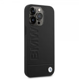 BMW iPhone 14 Pro Deksel Hot Stamp Metal Logo Svart