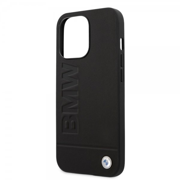 BMW iPhone 14 Pro Deksel Hot Stamp Metal Logo Svart