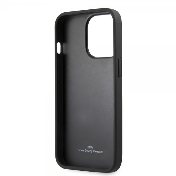 BMW iPhone 14 Pro Deksel Hot Stamp Metal Logo Svart