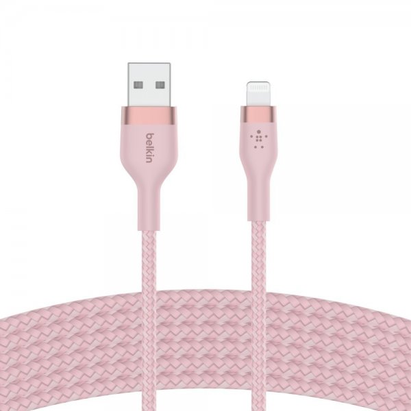 Belkin BOOST CHARGE USB-A to LTG_Braided Silicon 3m Pink
