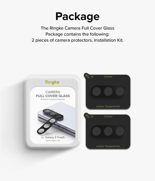 Ringke Samsung Galaxy Z Fold 5 Kamerabeskytter Camera Protector Glass 2-pakning