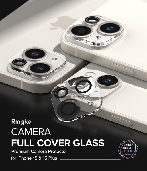 Ringke iPhone 15/iPhone 15 Plus Kamerabeskytter Camera Protector Glass 2-pakning