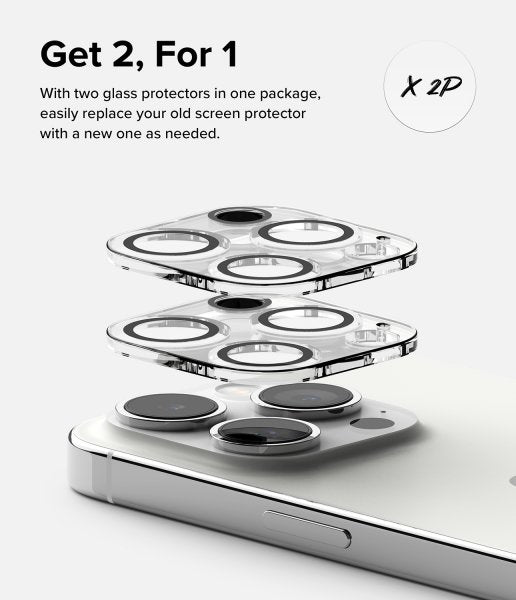 Ringke iPhone 15 Pro Kamerabeskytter Camera Protector Glass 2-pakning