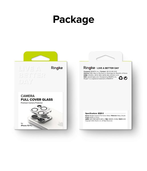 Ringke iPhone 15 Pro Kamerabeskytter Camera Protector Glass 2-pakning