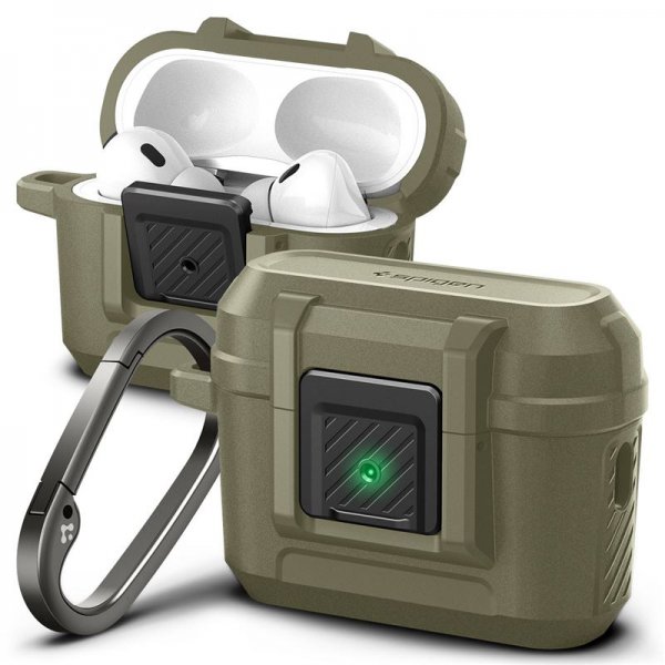 Spigen AirPods Pro 2 Deksel Lock Fit Vintage Khaki