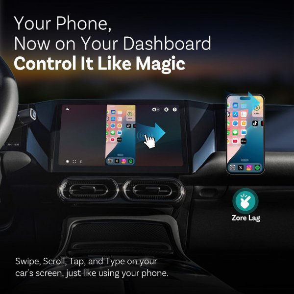 Ottocast Mirror Touch Trådløs CarPlay/Android Auto Adapter med Skjermspeiling