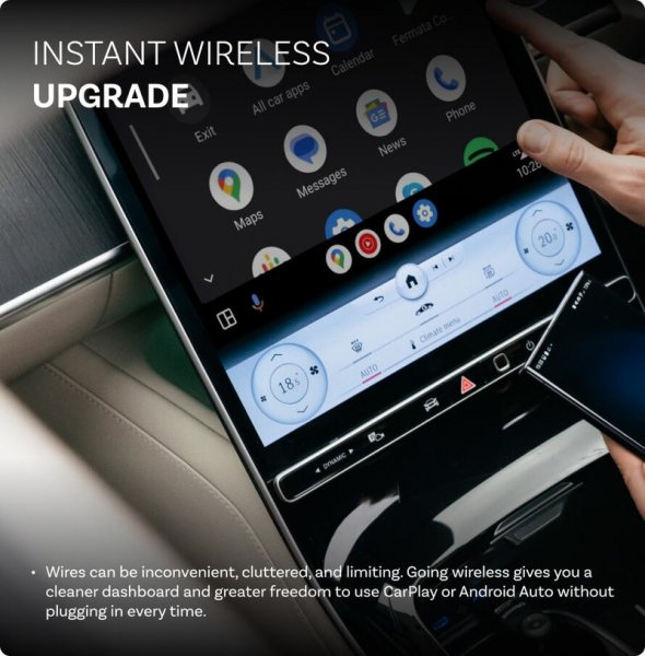 Ottocast Mini Trådløs Apple CarPlay/Android Auto Adapter