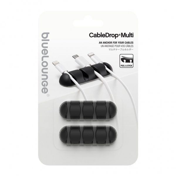 Bluelounge CableDrop Multi Kabelholder 2 stk Svart