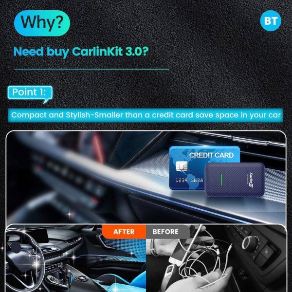 Carlinkit 4.0 Apple Carplay/Android Auto Trådløs Adapter