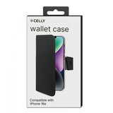 Celly iPhone 16e/17e Etui Wally Wallet Case Svart