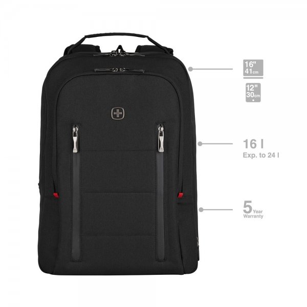 Wenger City Traveler Carry-On 16" Dataryggsekk Svart