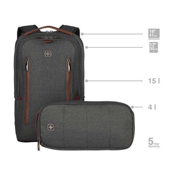 Wenger City Upgrade 16" Dataryggsekk Grå