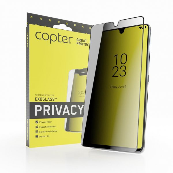 Copter iPhone 14 Skjermbeskytter Exoglass Curved Privacy