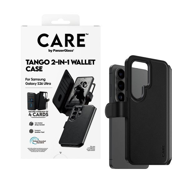 CARE by PanzerGlass Samsung Galaxy S26 Ultra Etui Tango Two-in-One Wallet MagSafe Svart