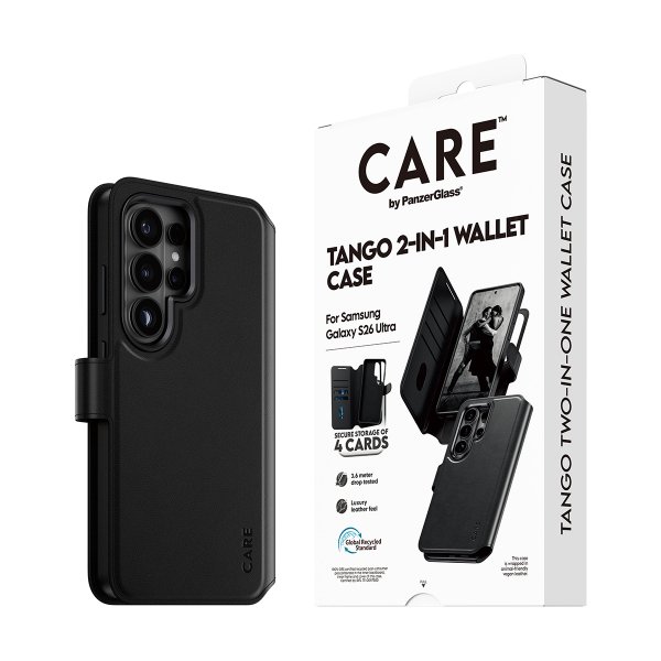 CARE by PanzerGlass Samsung Galaxy S26 Ultra Etui Tango Two-in-One Wallet MagSafe Svart