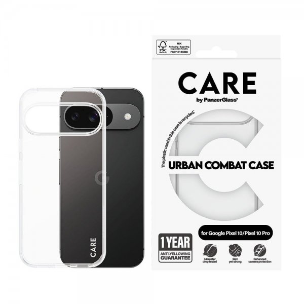 CARE by PanzerGlass Google Pixel 10/Pixel 10 Pro Deksel Urban Combat Transparent