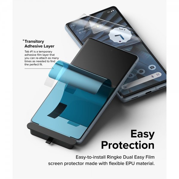 Ringke Google Pixel 7a Skjermbeskytter Dual Easy Film 2-pakning