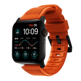 Nomad Apple Watch 44/45/46mm/Apple Watch Ultra Armbånd Rugged Band Black Hardware Ultra Orange