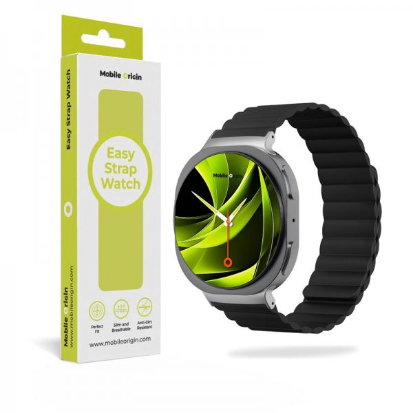 Mobile Origin Samsung Galaxy Watch 8 40/44mm/Classic 46mm Armbånd Easy Strap Svart