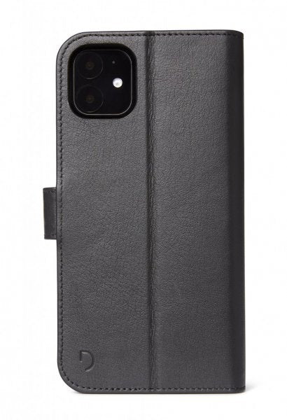 Decoded iPhone 11/Xr Veske Avtakbart Deksel Ekte Skinn Svart