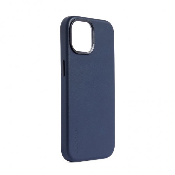 Decoded iPhone 15 Plus Deksel Leather Backcover True Navy