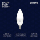 Deltaco Smart Home Dimmbar LED-pære E14 WiFi 4.5W