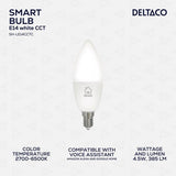Deltaco Smart Home Dimmbar LED-pære E14 WiFi 4.5W