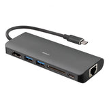 Deltaco Dockingstation USB-C HDMI/RJ45/USB-C Svart