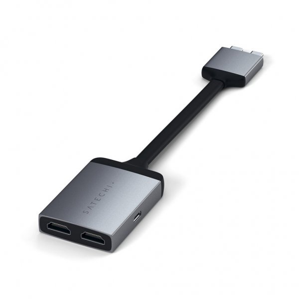 Satechi USB-C dubbel HDMI-Adapter Space Gray