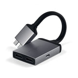 Satechi USB-C dubbel HDMI-Adapter Space Gray