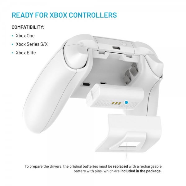 Fixed Dual Charging Dock for Xbox Series S, X and One Controllers Hvit