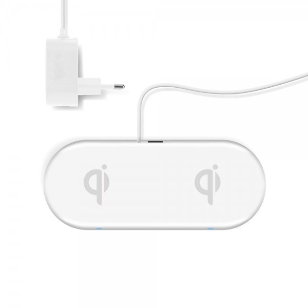 Xqisit Dobbelt Trådløs lader Dual Charging Pad 32W Hvit