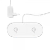 Xqisit Dobbelt Trådløs lader Dual Charging Pad 32W Hvit