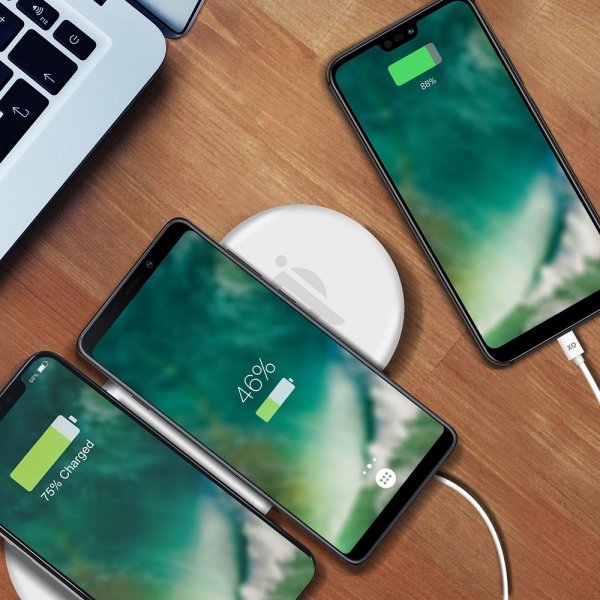 Xqisit Dobbelt Trådløs lader Dual Charging Pad 32W Hvit