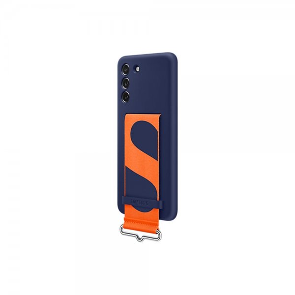 Samsung Original Galaxy S21 FE Deksel Silicone Cover with Strap Navy