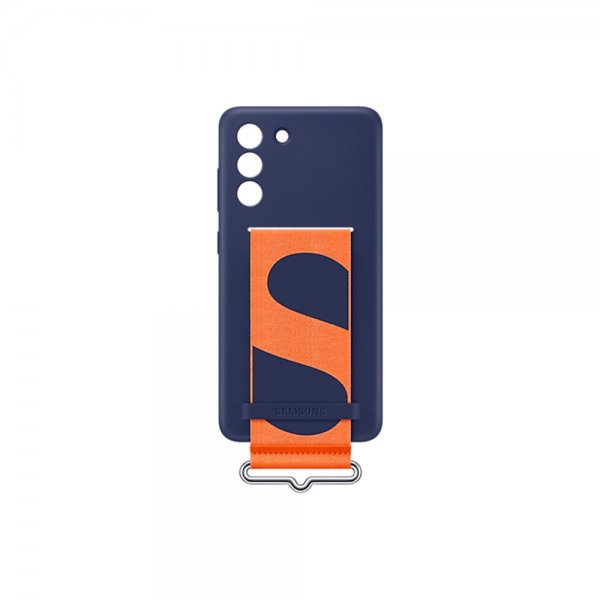 Samsung Original Galaxy S21 FE Deksel Silicone Cover with Strap Navy