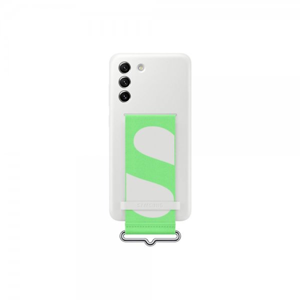 Samsung Original Galaxy S21 FE Deksel Silicone Cover with Strap Hvit