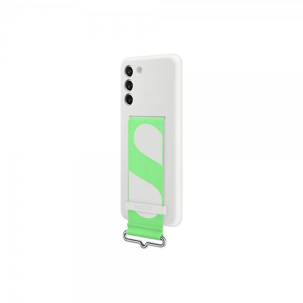 Samsung Original Galaxy S21 FE Deksel Silicone Cover with Strap Hvit