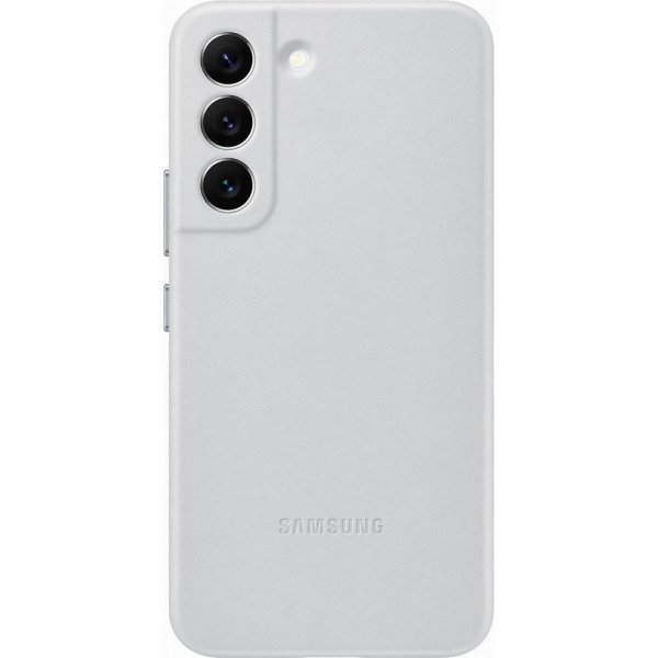 Samsung Original Galaxy S22 Deksel Leather Cover Light Gray