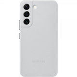 Samsung Original Galaxy S22 Deksel Leather Cover Light Gray