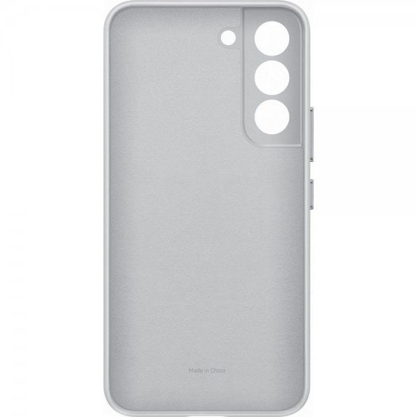 Samsung Original Galaxy S22 Deksel Leather Cover Light Gray