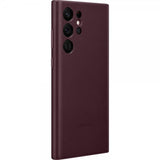 Samsung Original Galaxy S22 Ultra Deksel Leather Cover Burgundy